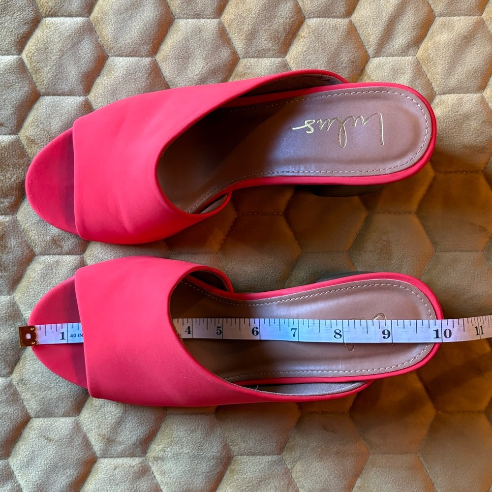 Lulu's Vibrant Orange Heeled Mules - Picture 8 of 9